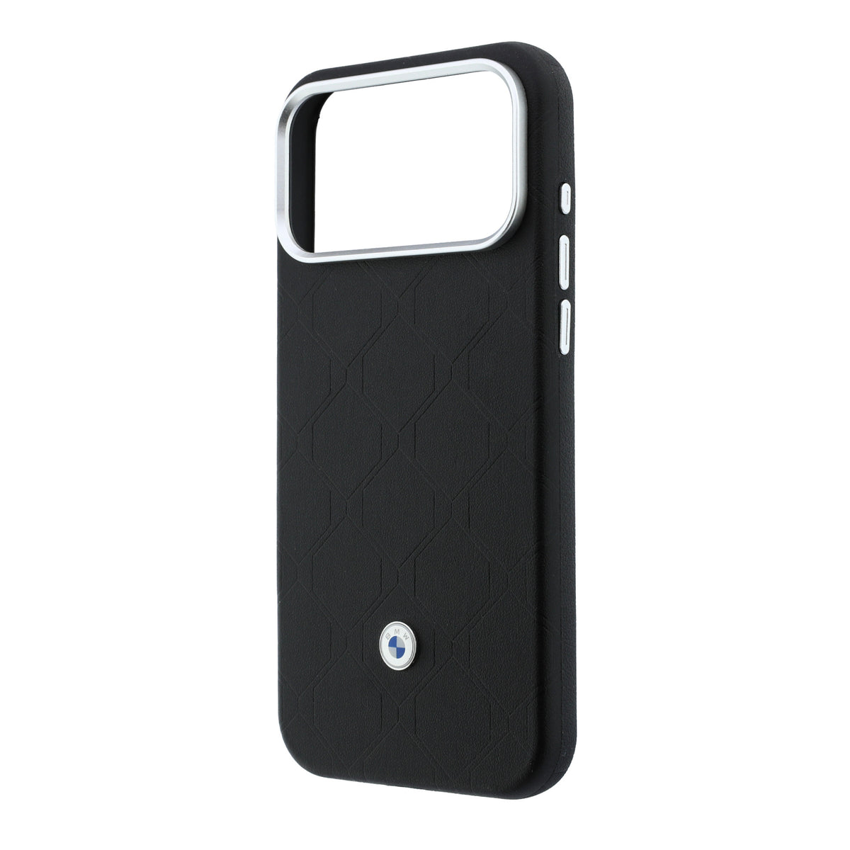 Apple iPhone 18 Pro Max Kılıf BMW Orjinal Lisanslı M-safe Şarj Özellikli Metal Logolu Kabartmalı Kapitone Deri Kartlıklı Kapak Siyah