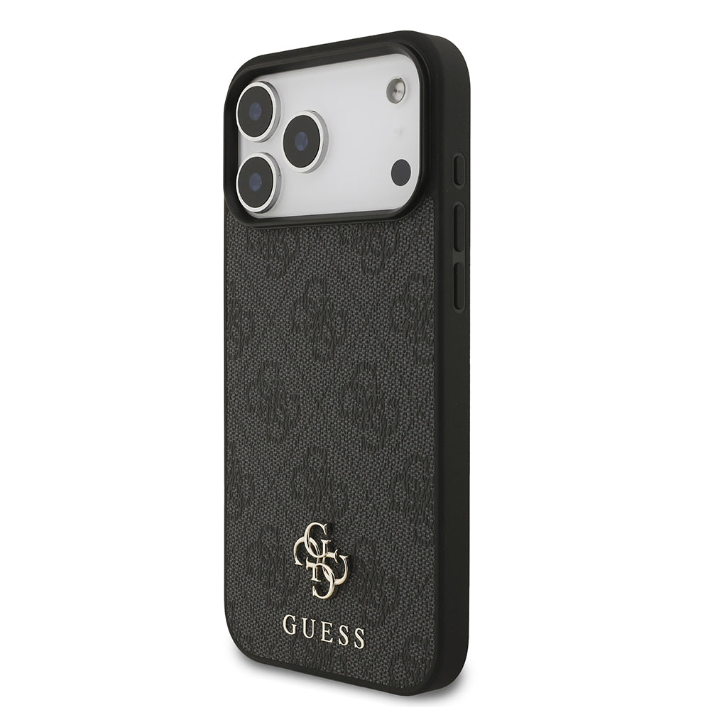 Apple iPhone 18 Pro Max Kılıf Guess Orjinal Lisanslı M-safe Şarj Özellikli Small 4G Classic Kapak Siyah