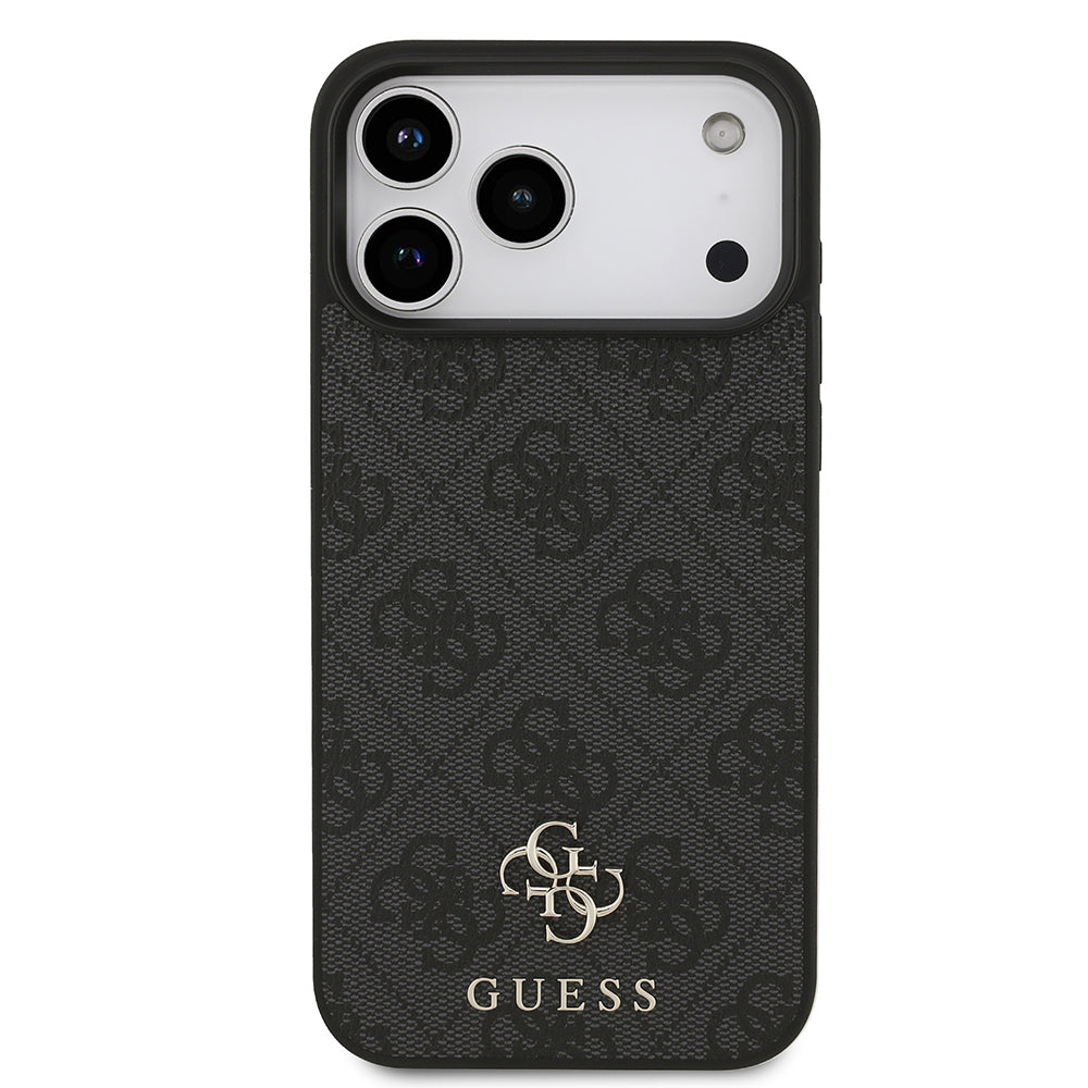 Apple iPhone 18 Pro Max Kılıf Guess Orjinal Lisanslı M-safe Şarj Özellikli Small 4G Classic Kapak Siyah