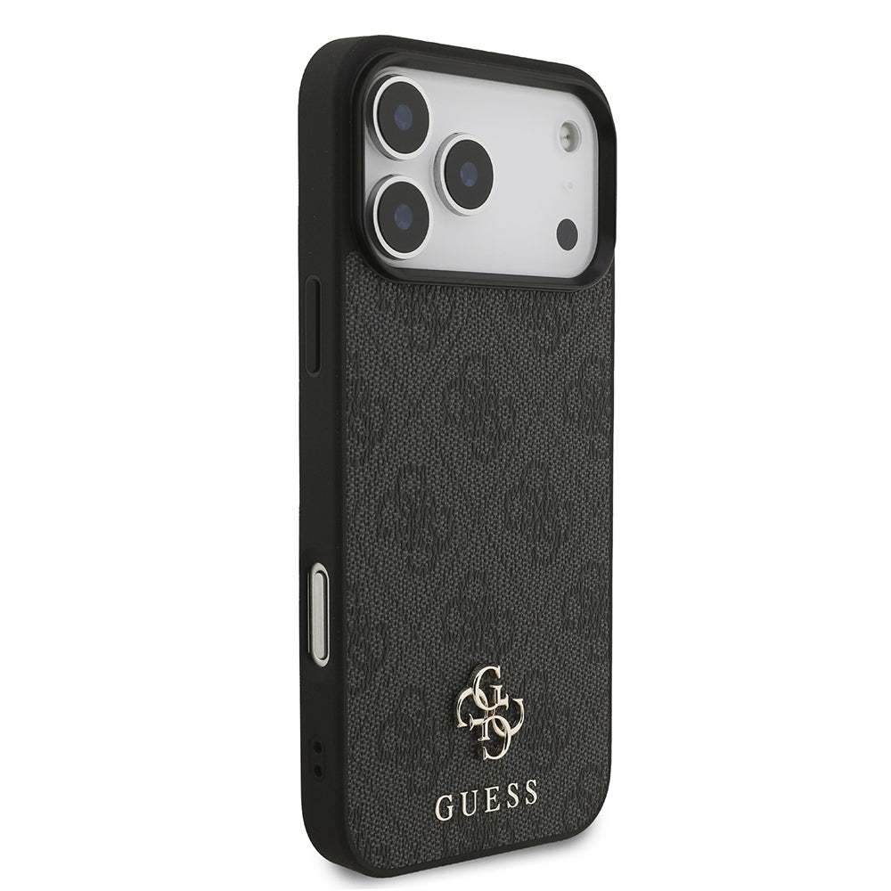 Apple iPhone 18 Pro Max Kılıf Guess Orjinal Lisanslı M-safe Şarj Özellikli Small 4G Classic Kapak Siyah