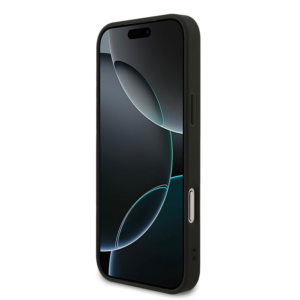 Apple iPhone 18 Pro Max Kılıf Guess Orjinal Lisanslı M-safe Şarj Özellikli Small 4G Classic Kapak Siyah