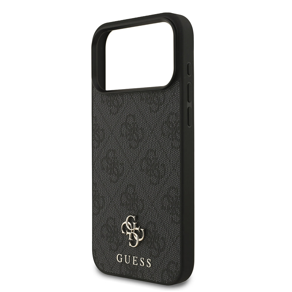 Apple iPhone 18 Pro Max Kılıf Guess Orjinal Lisanslı M-safe Şarj Özellikli Small 4G Classic Kapak Siyah