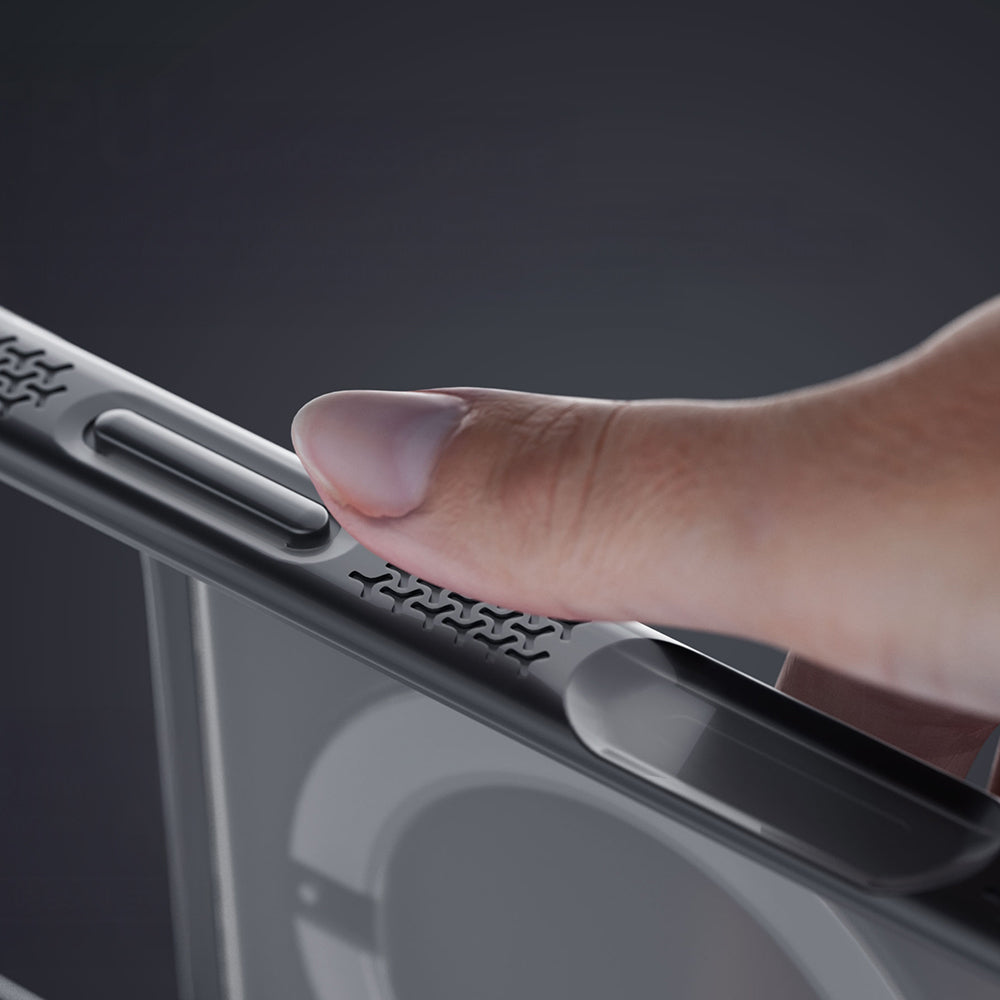Apple iPhone 18 Pro Max Kılıf Lenyes Air Bumper Serisi M-safe Şarj Özellikli Airbag Tasarımlı Standlı Kapak Bordo