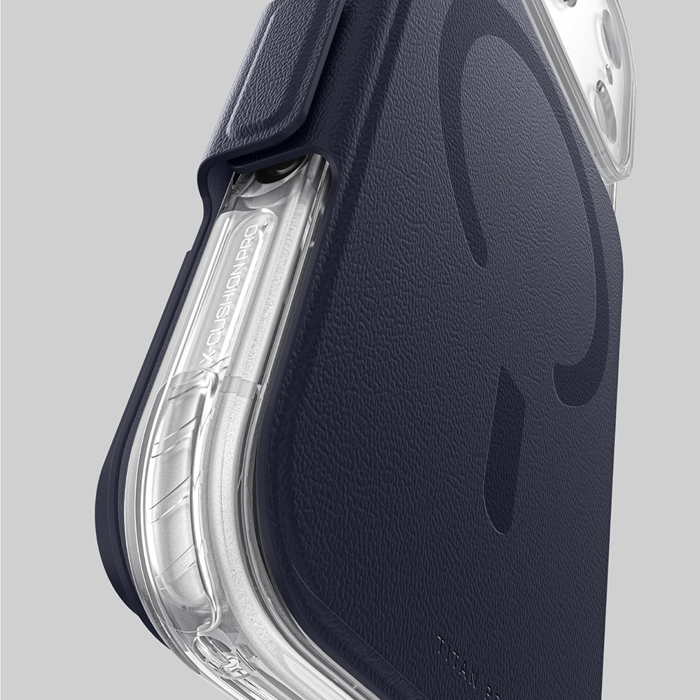 Apple iPhone 18 Pro Max Kılıf M-safe Özellikli Amazingthing Titan Lens Flip Serisi Kartlıklı Kapak Lacivert