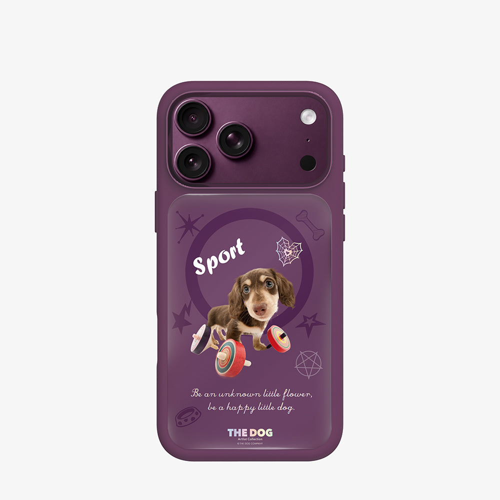 Apple iPhone 18 Pro Max Kılıf M-safe Şarj Özellikli 3D Baskılı Tasarım Mutural The Dog Serisi Kapak Mor