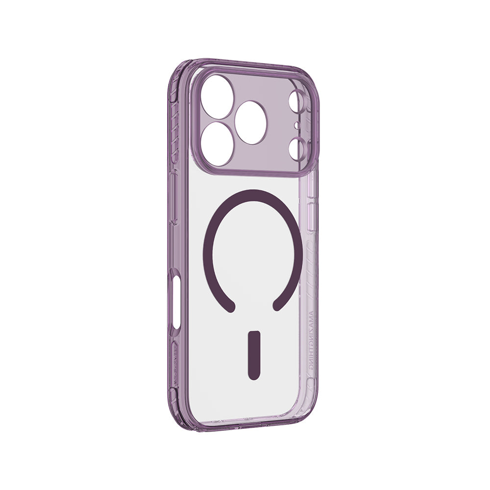 Apple iPhone 18 Pro Max Kılıf M-Safe Şarj Özellikli Airbag Tasarımlı AmazingThing Titan Pro Lens Serisi Kapak Mor