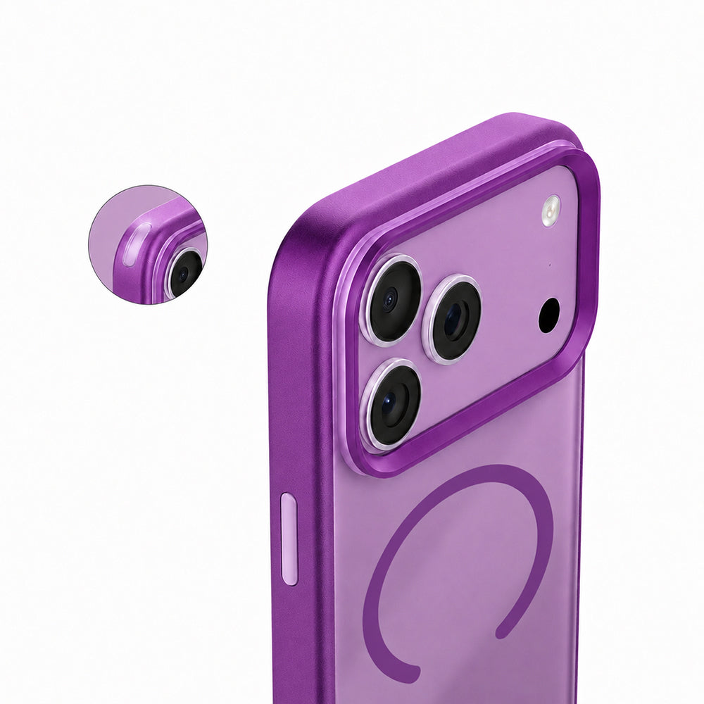 Apple iPhone 18 Pro Max Kılıf M-safe Şarj Özellikli Airbag Tasarımlı Mutural Mist Serisi Kapak Mor