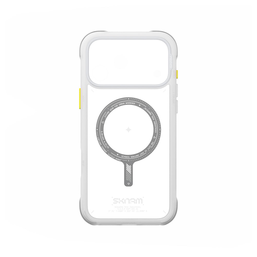 Apple iPhone 18 Pro Max Kılıf M-Safe Şarj Özellikli Airbag Tasarımlı Skinarma Avion Kapak Beyaz
