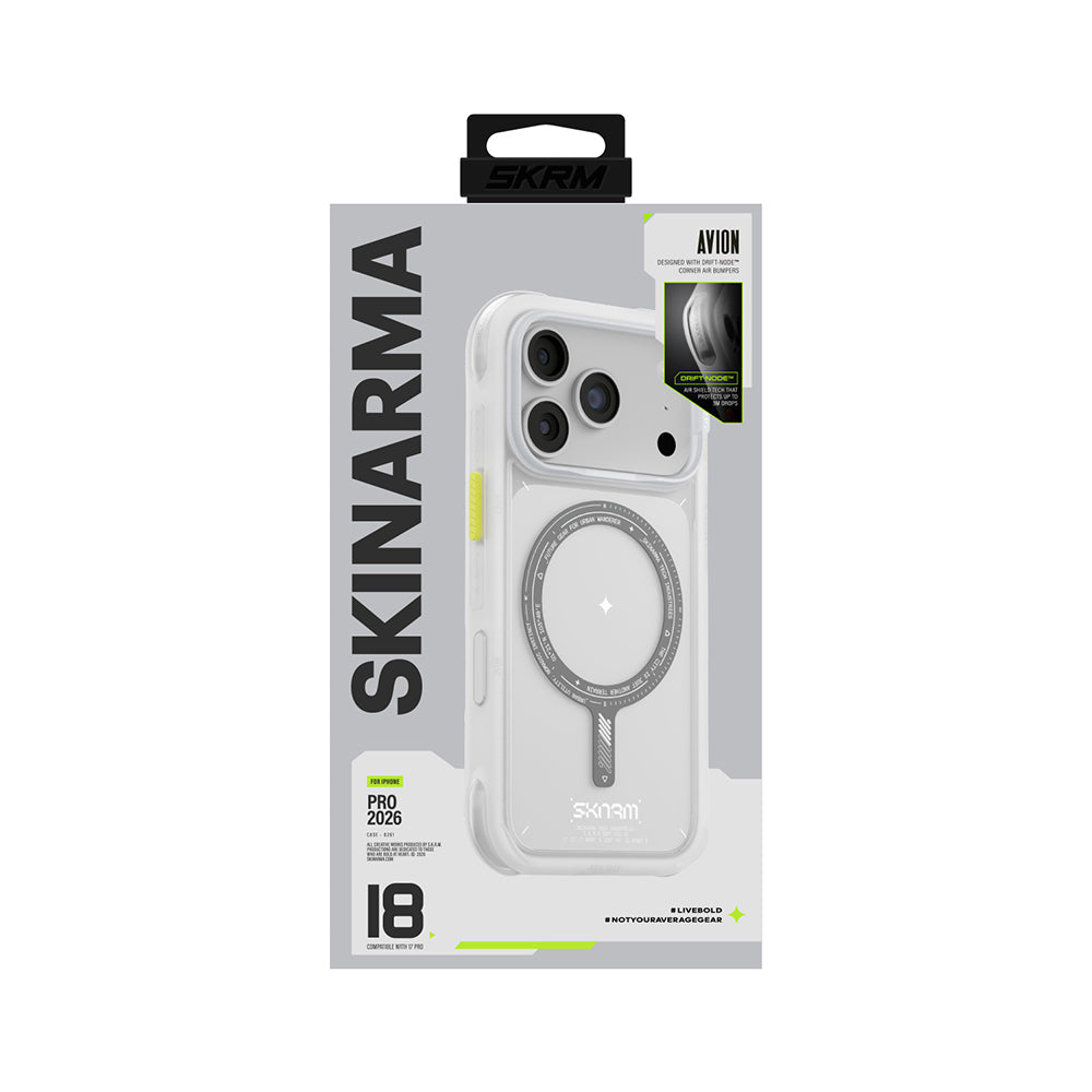 Apple iPhone 18 Pro Max Kılıf M-Safe Şarj Özellikli Airbag Tasarımlı Skinarma Avion Kapak Beyaz