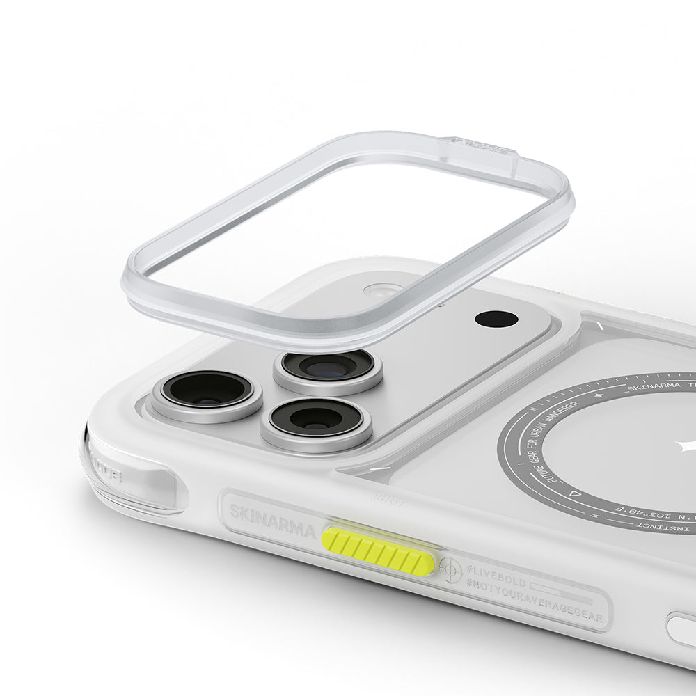 Apple iPhone 18 Pro Max Kılıf M-Safe Şarj Özellikli Airbag Tasarımlı Skinarma Avion Kapak Beyaz