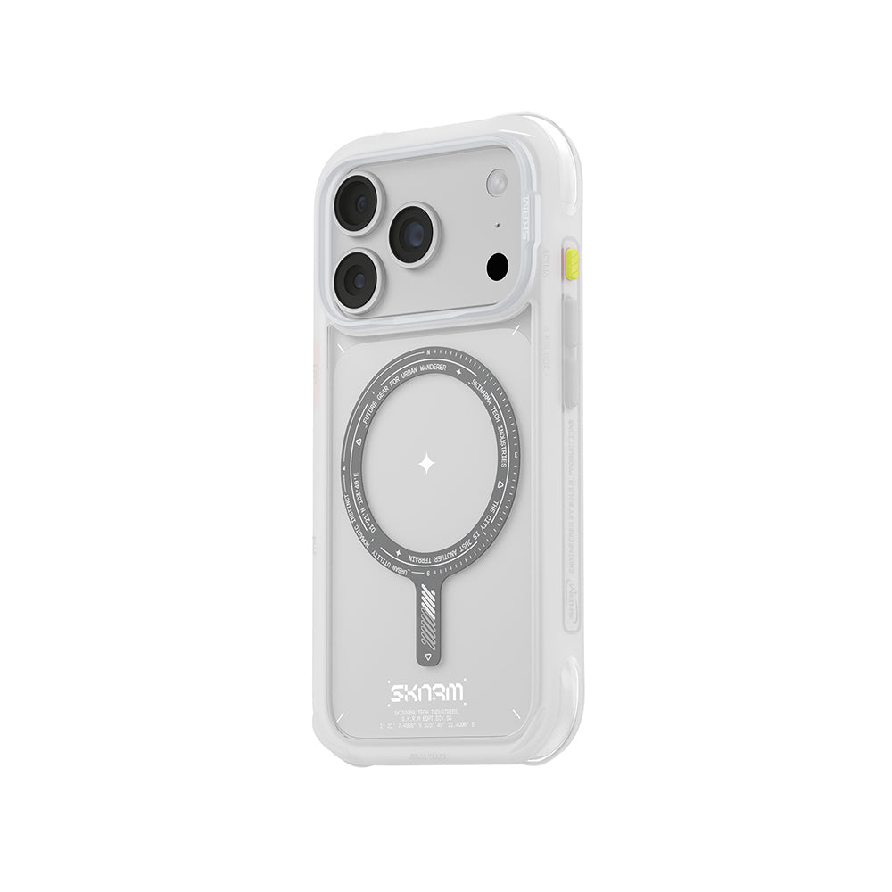 Apple iPhone 18 Pro Max Kılıf M-Safe Şarj Özellikli Airbag Tasarımlı Skinarma Avion Kapak Beyaz