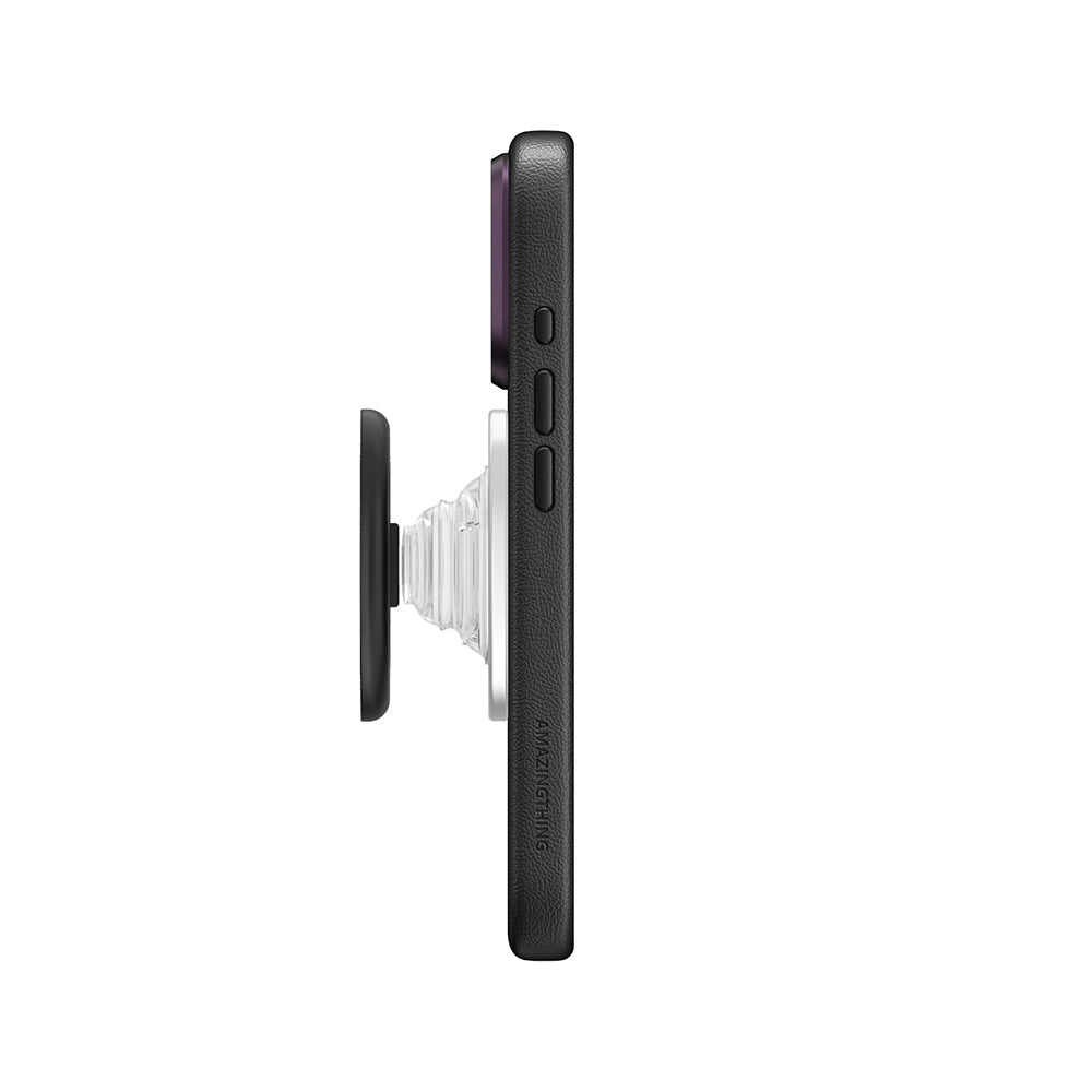 Apple iPhone 18 Pro Max Kılıf M-safe Şarj Özellikli Amazingthing Glamour Allskin Serisi Aynalı Tutucu Standlı Set Mor
