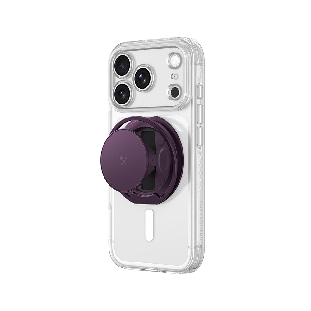 Apple iPhone 18 Pro Max Kılıf M-safe Şarj Özellikli Amazingthing Titan Pro Serisi Pop Ring Standlı Set Mor
