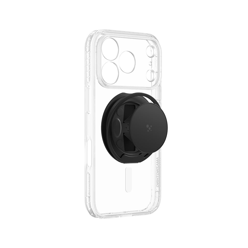 Apple iPhone 18 Pro Max Kılıf M-safe Şarj Özellikli Amazingthing Titan Pro Serisi Pop Ring Standlı Set Siyah