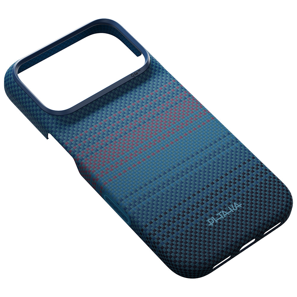 Apple iPhone 18 Pro Max Kılıf M-safe Şarj Özellikli Aramid Karbon Fiber Pitaka Moonrise 2.0 Nights Serisi Kapak Lacivert