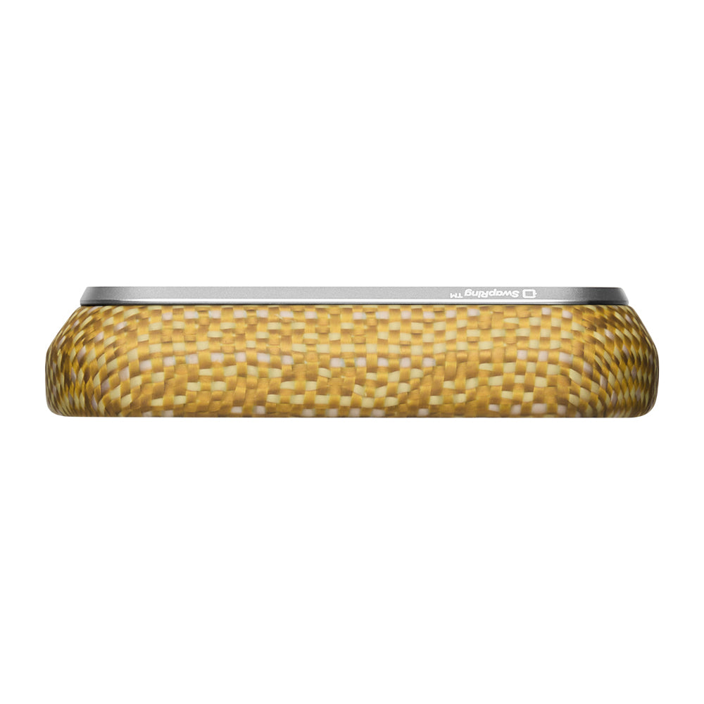Apple iPhone 18 Pro Max Kılıf M-safe Şarj Özellikli Aramid Karbon Fiber Pitaka Wind Over Wheat Serisi Kapak Gold
