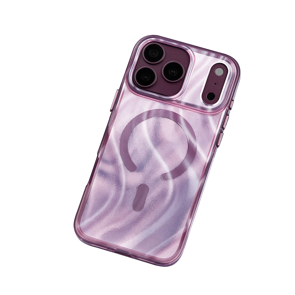 Apple iPhone 18 Pro Max Kılıf M-safe Şarj Özellikli Mutural Glow Desert Serisi Kapak Mor