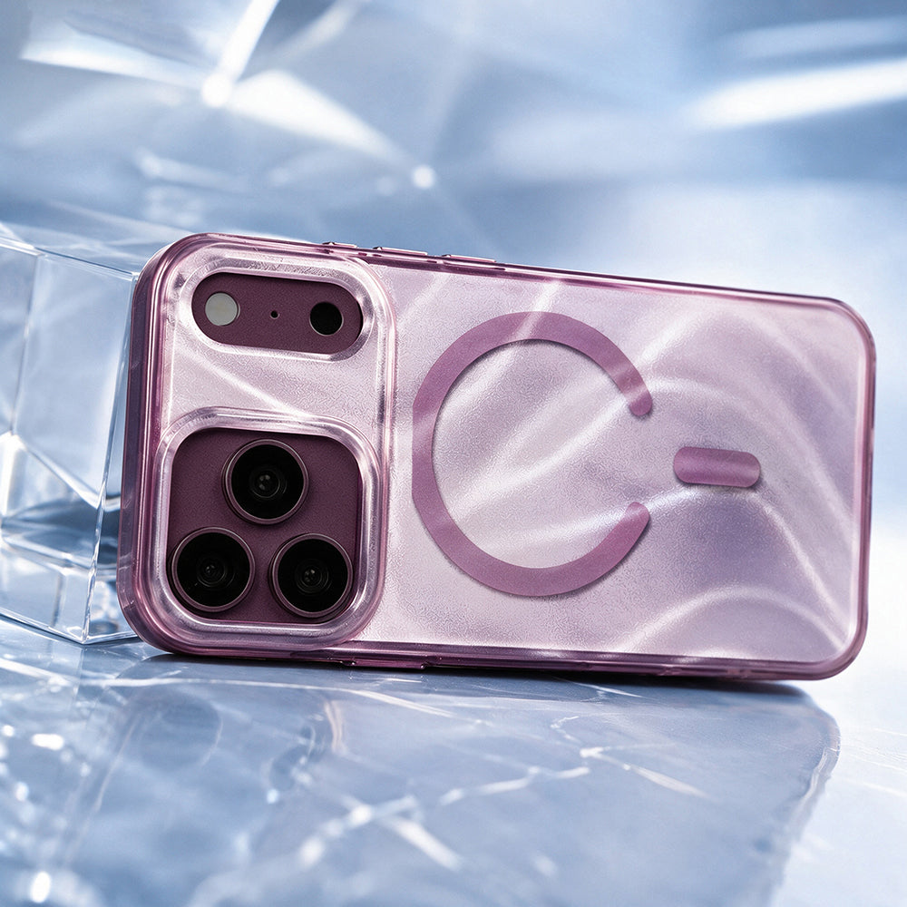 Apple iPhone 18 Pro Max Kılıf M-safe Şarj Özellikli Mutural Glow Desert Serisi Kapak Mor