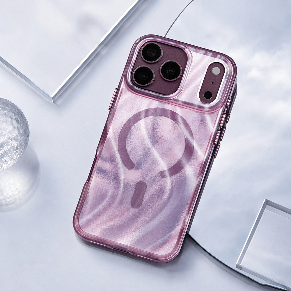 Apple iPhone 18 Pro Max Kılıf M-safe Şarj Özellikli Mutural Glow Desert Serisi Kapak Mor