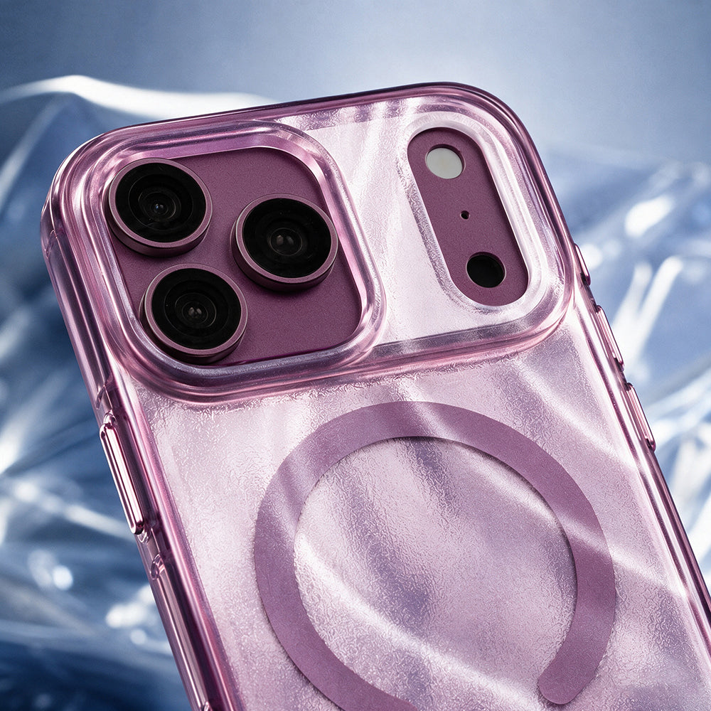Apple iPhone 18 Pro Max Kılıf M-safe Şarj Özellikli Mutural Glow Desert Serisi Kapak Mor