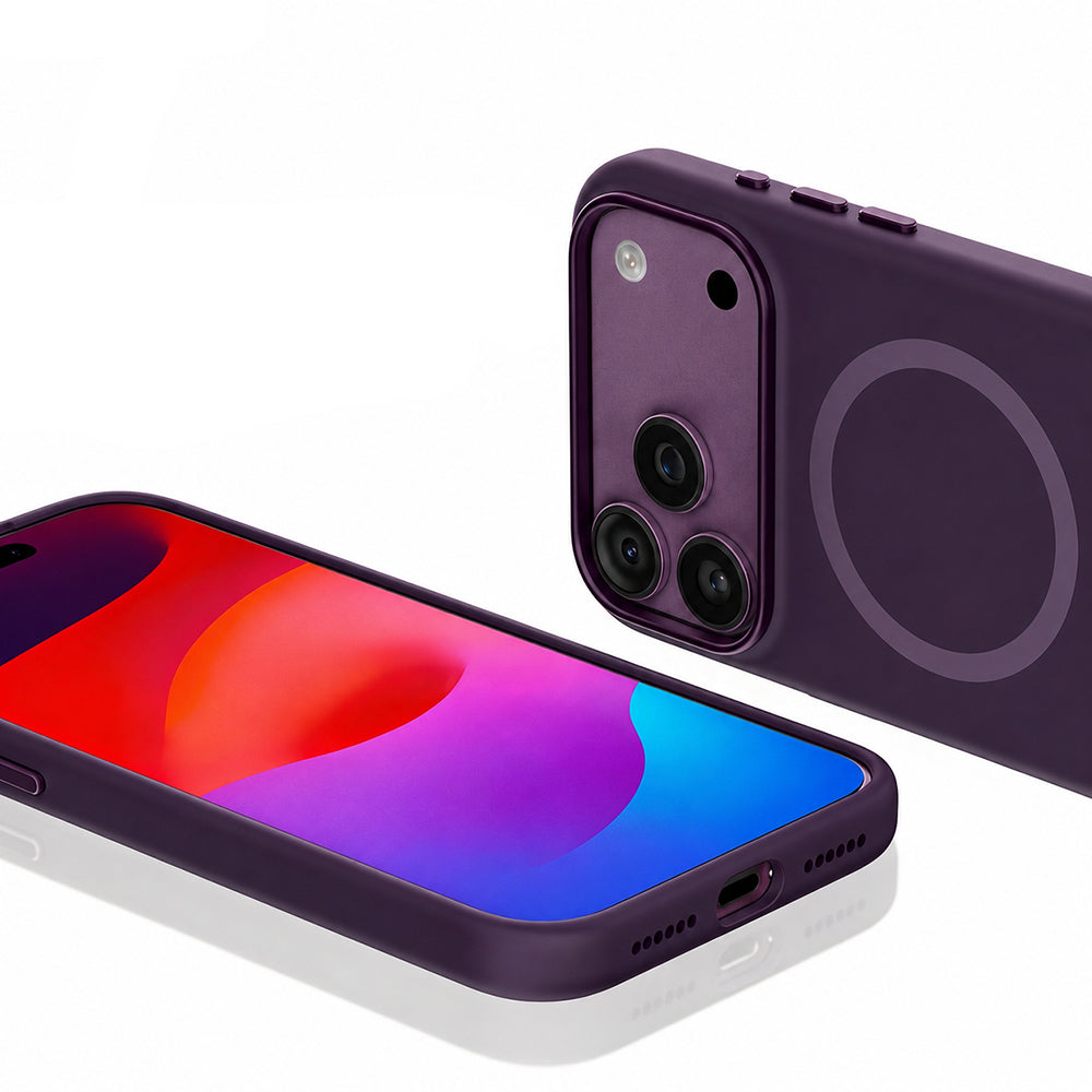 Apple iPhone 18 Pro Max Kılıf M-safe Şarj Özellikli Mutural Pure Serisi Kapak Mürdüm