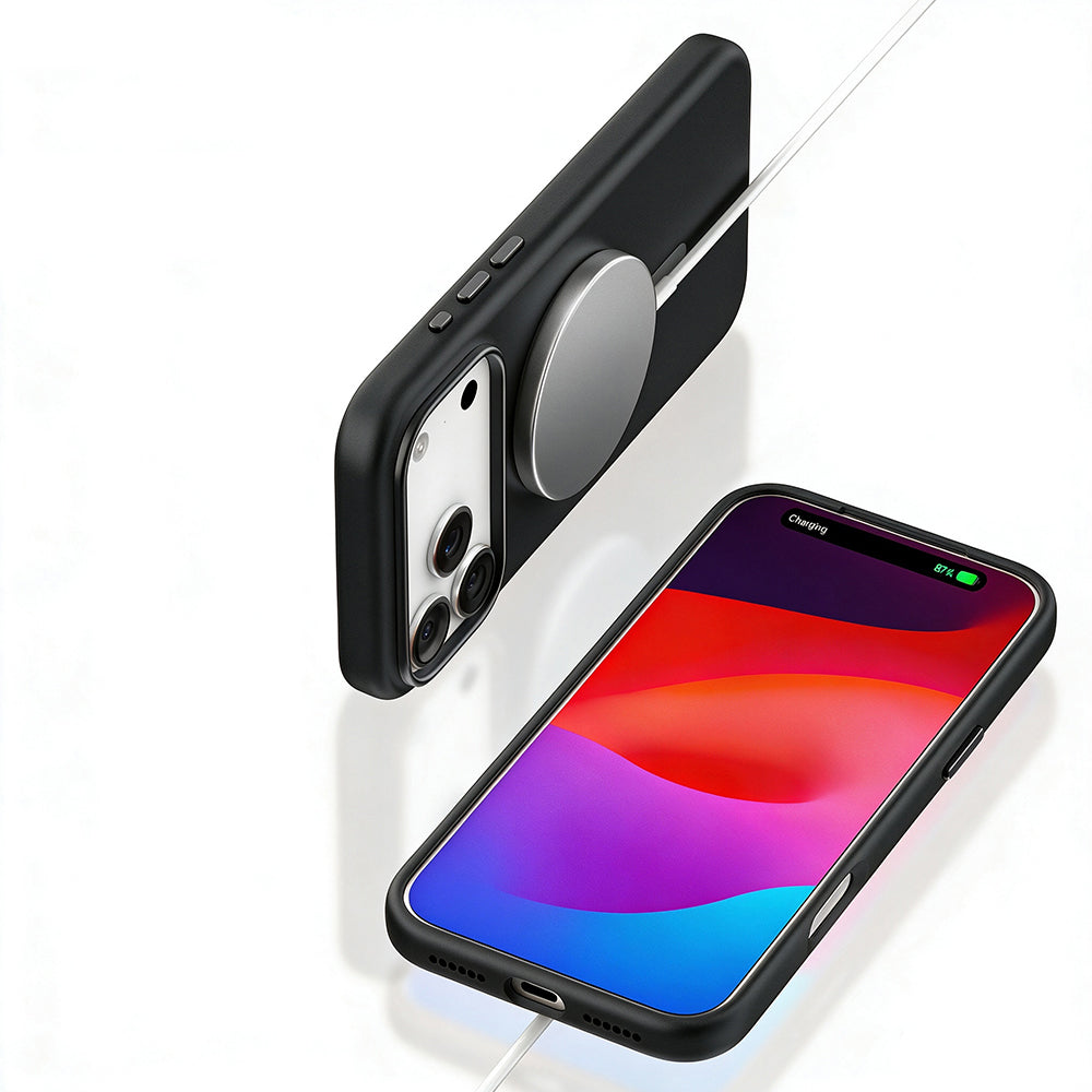 Apple iPhone 18 Pro Max Kılıf M-safe Şarj Özellikli Mutural Pure Serisi Kapak Siyah