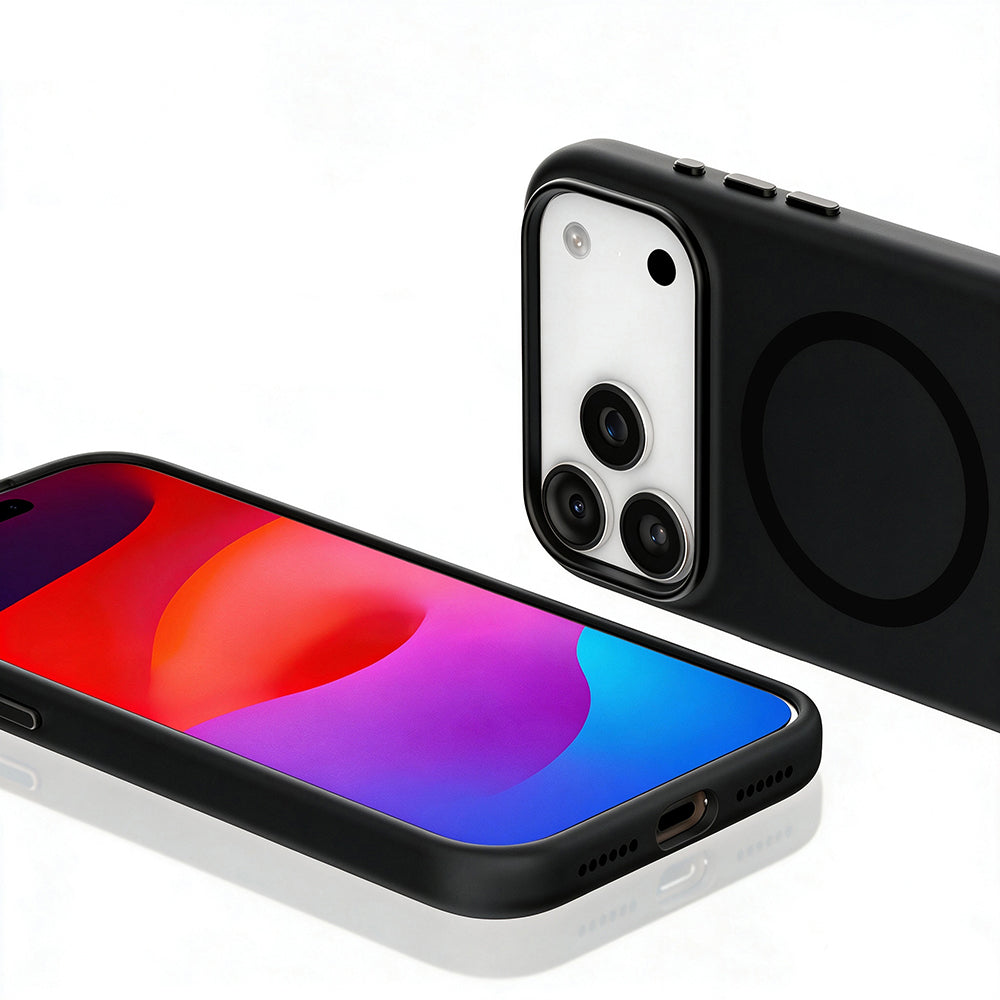 Apple iPhone 18 Pro Max Kılıf M-safe Şarj Özellikli Mutural Pure Serisi Kapak Siyah
