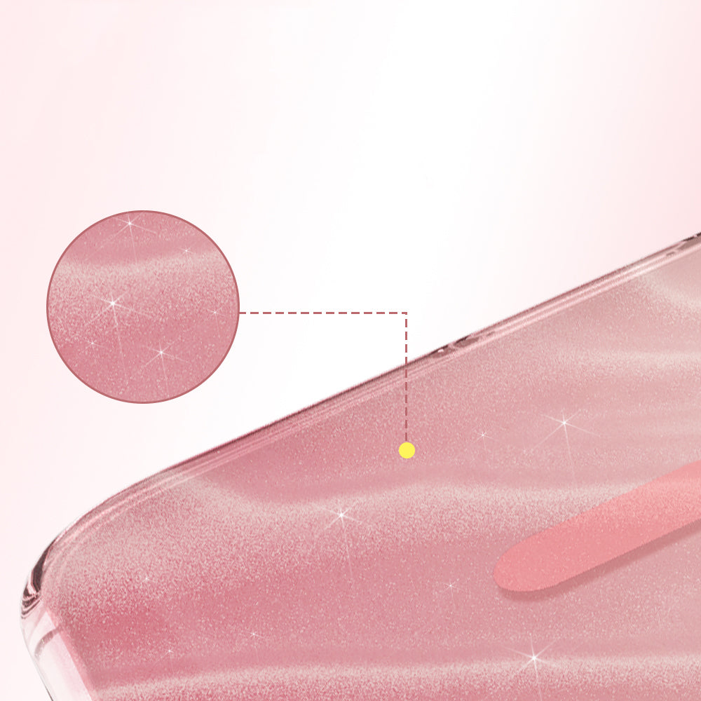 Apple iPhone 18 Pro Max Kılıf M-Safe Şarj Özellikli Orjinal Swarovski Taşlı Zore Paris Rovix Sert PC Kapak Pembe