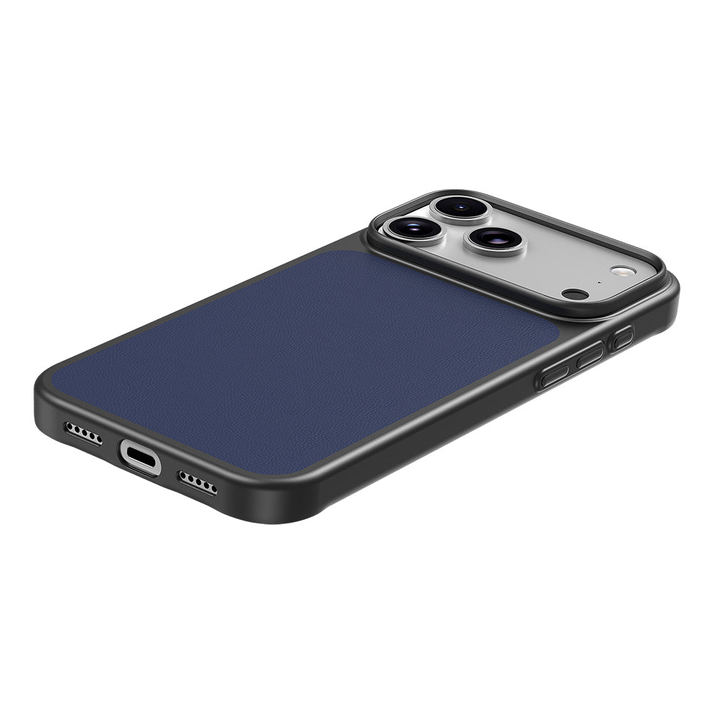 Apple iPhone 18 Pro Max Kılıf M-Safe Şarj Özellikli PU Zore Paris Trexo Sert PC Kapak Lacivert