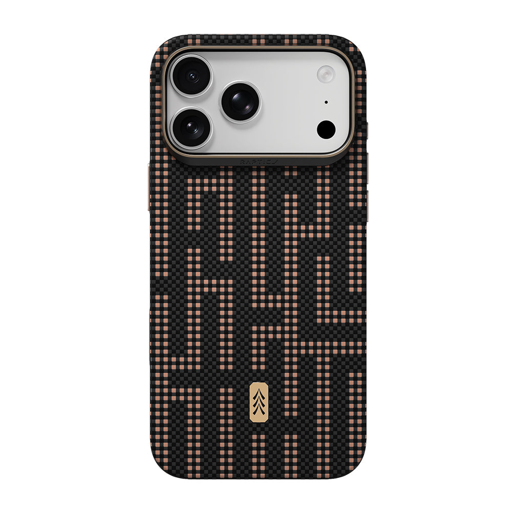 Apple iPhone 18 Pro Max Kılıf M-safe Şarj Özellikli Raptic Aramid Dual Ultra Grid Serisi Karbon Kapak Siyah