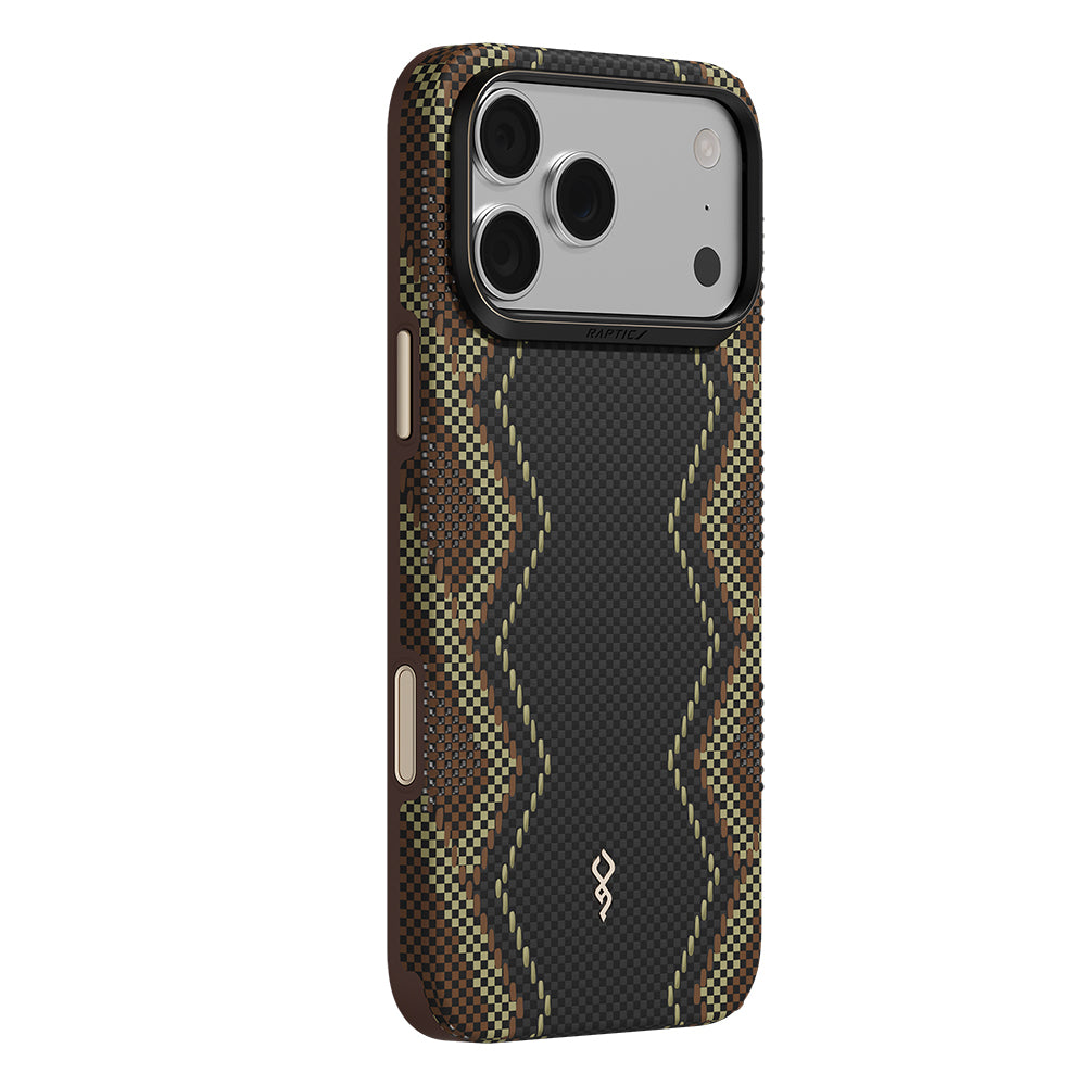 Apple iPhone 18 Pro Max Kılıf M-safe Şarj Özellikli Raptic Aramid Dual Ultra Scepter Serisi Karbon Kapak Siyah