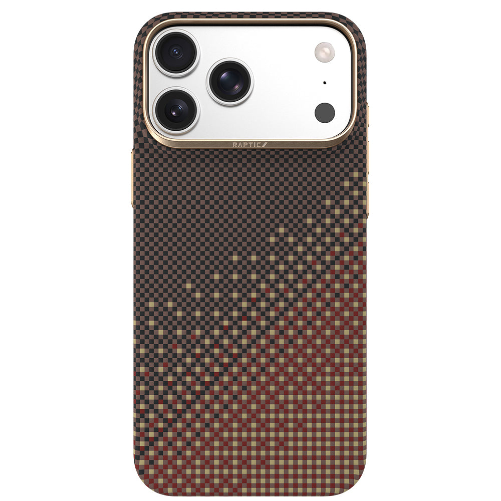 Apple iPhone 18 Pro Max Kılıf M-safe Şarj Özellikli Raptic Aramid Skin Serenity Serisi Karbon Kapak Kahverengi