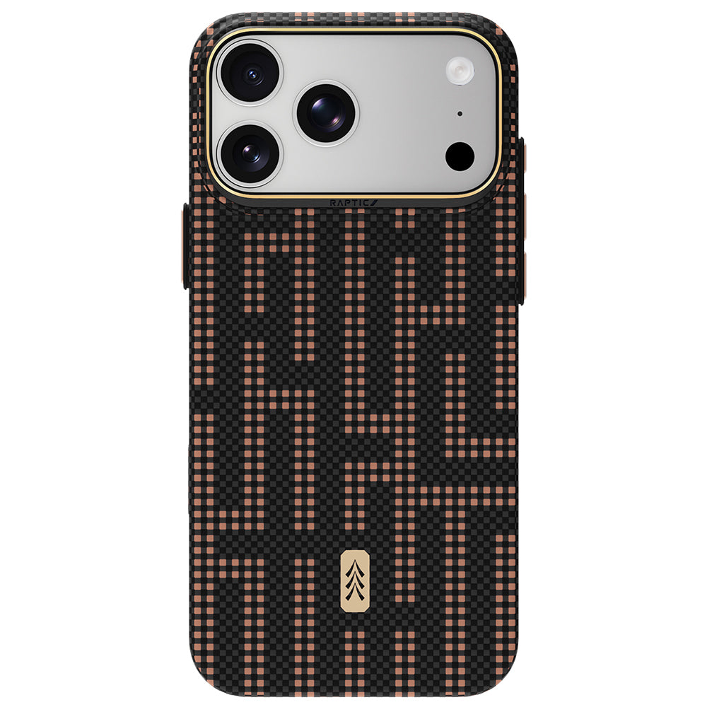 Apple iPhone 18 Pro Max Kılıf M-safe Şarj Özellikli Raptic Aramid Skin Serisi Karbon Kapak Siyah