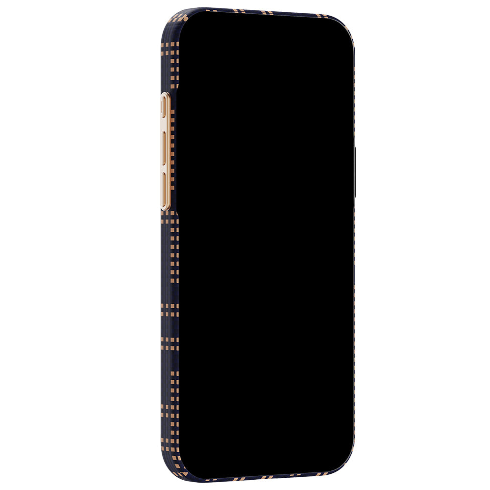 Apple iPhone 18 Pro Max Kılıf M-safe Şarj Özellikli Raptic Aramid Skin Serisi Karbon Kapak Lacivert