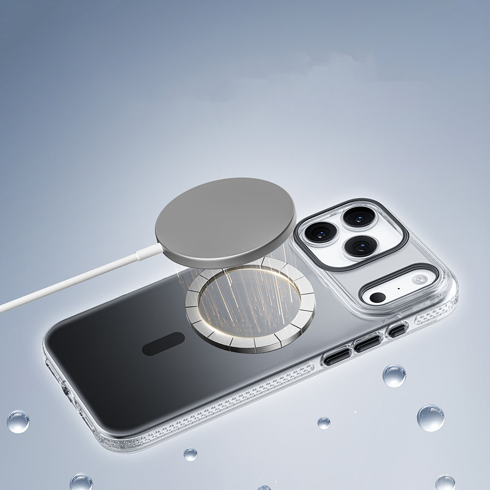 Apple iPhone 18 Pro Max Kılıf M-safe Şarj Özellikli Sararmaya Karşı Dayanıklı Mutural Icesense Serisi Kapak Gri