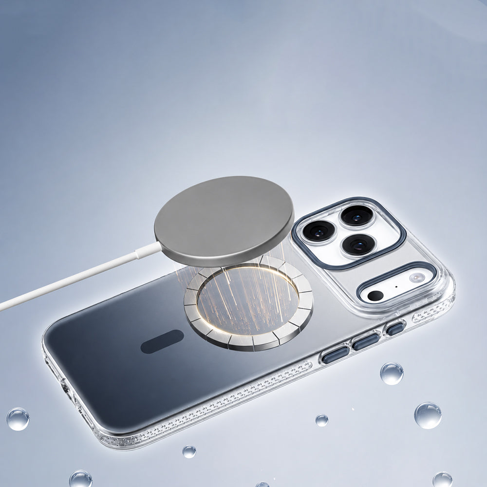 Apple iPhone 18 Pro Max Kılıf M-safe Şarj Özellikli Sararmaya Karşı Dayanıklı Mutural Icesense Serisi Kapak Lacivert
