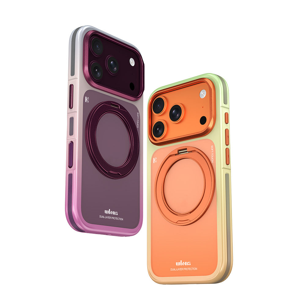 Apple iPhone 18 Pro Max Kılıf M-safe Şarj Özellikli Sert PC Wlons Arvox Standlı Kapak Yeşil
