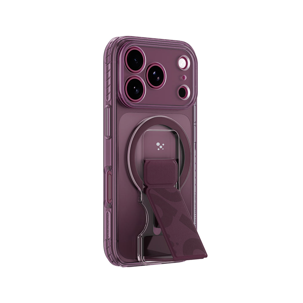 Apple iPhone 18 Pro Max Kılıf M-safe Şarj Özellikli Standlı Amazingthing Titan Pro Grip Stand Serisi Kapak Mor