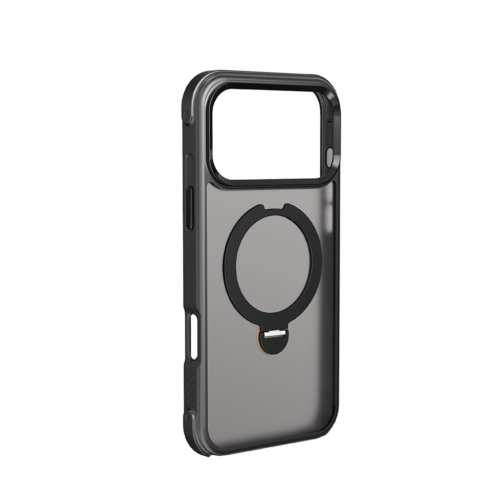 Apple iPhone 18 Pro Max Kılıf M-safe Şarj Özellikli Standlı Lenyes Eclat Kapak Siyah