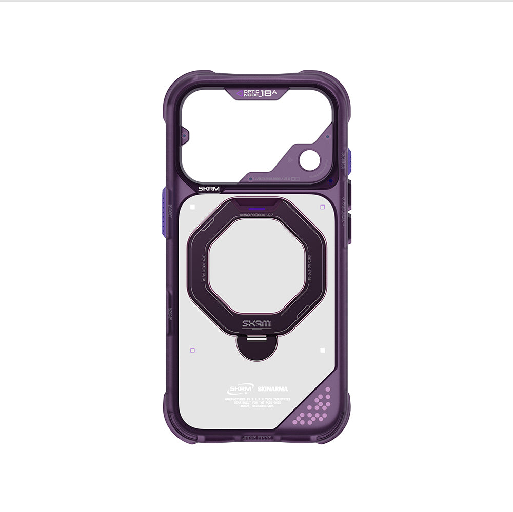 Apple iPhone 18 Pro Max Kılıf M-safe Şarj Özellikli Standlı Skinarma Saturn Kapak Bordo