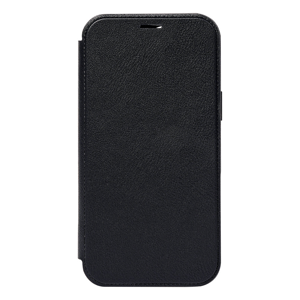 Apple iPhone 18 Pro Max Kılıf M-safe Şarj Özellikli Vegan Deri Tasarımlı Şeffaf Arka Yüzey Kartlıklı Raptic Urban Folio Serisi Kapak Siyah