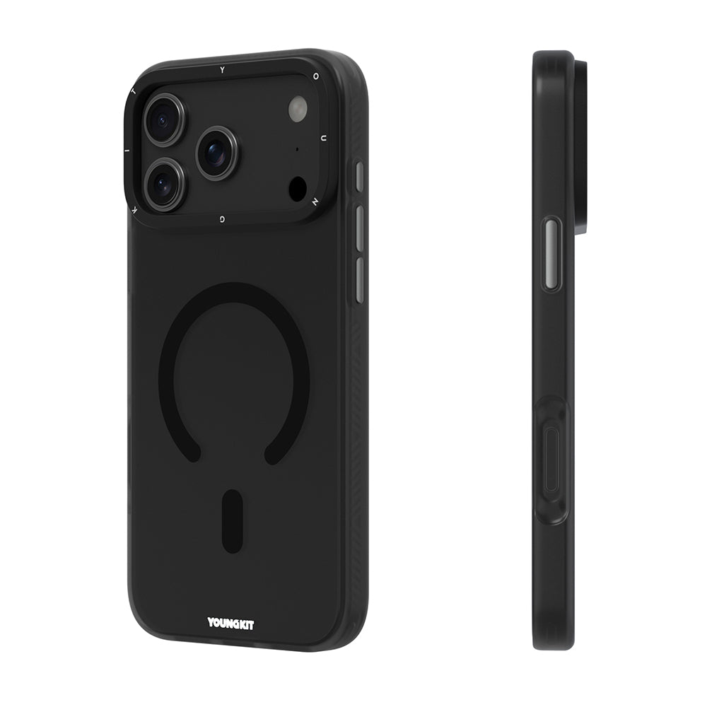 Apple iPhone 18 Pro Max Kılıf M-safe Şarj Özellikli Youngkit Hidden Sand Serisi Kapak Turuncu