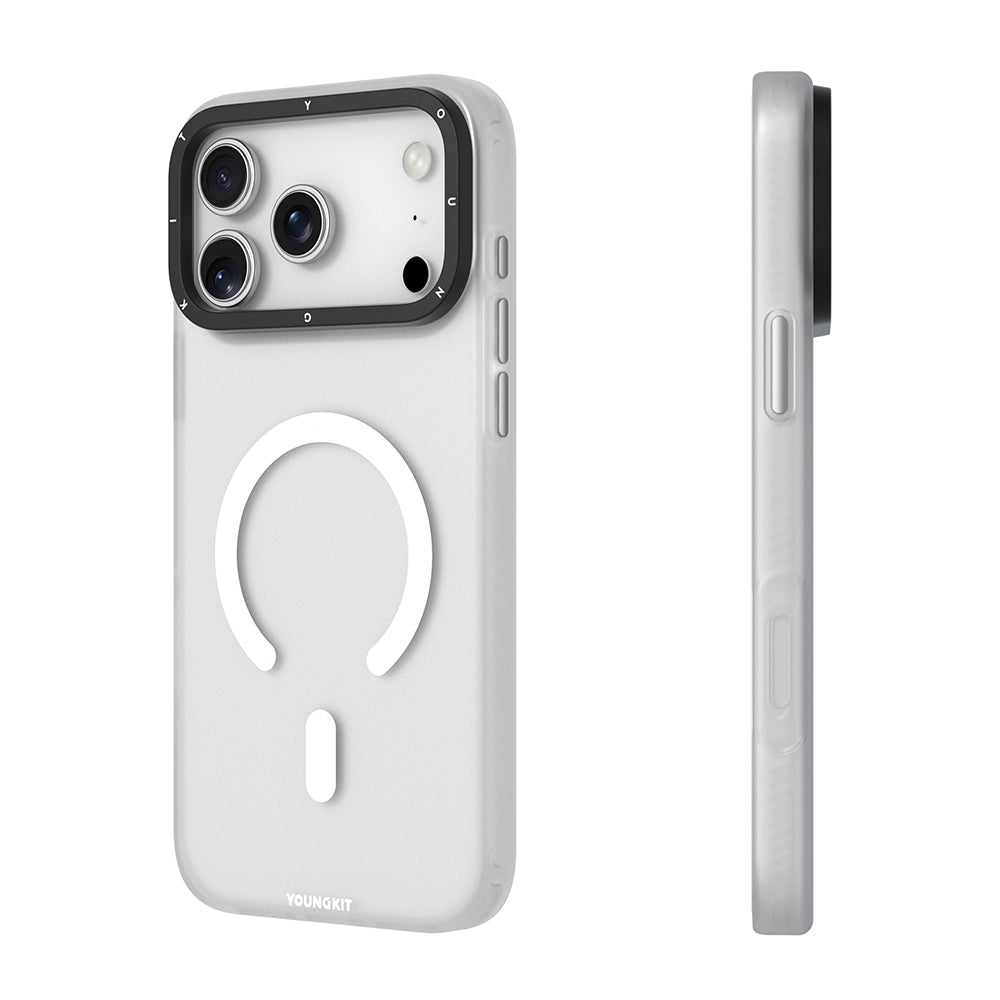 Apple iPhone 18 Pro Max Kılıf M-safe Şarj Özellikli Youngkit Hidden Sand Serisi Kapak Mavi