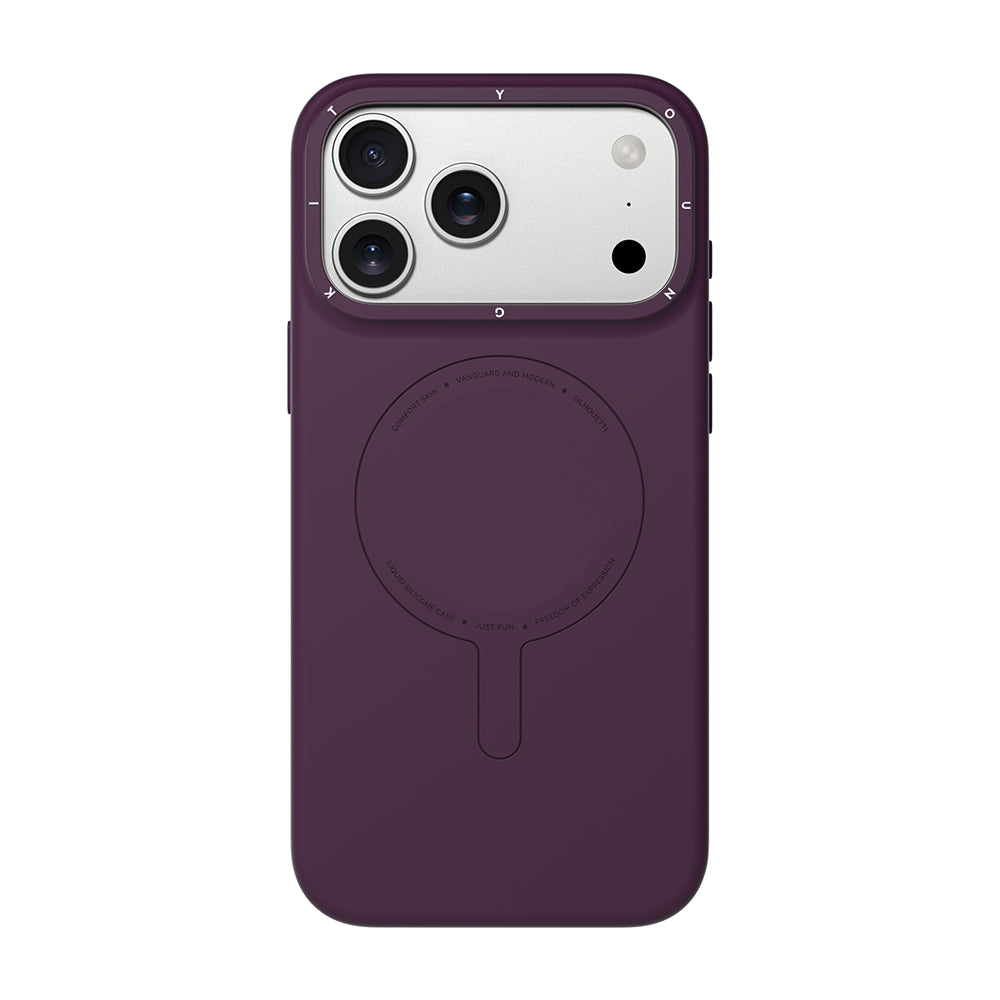 Apple iPhone 18 Pro Max Kılıf M-Safe Şarj Özellikli Youngkit Morandi Serisi Kapak Mürdüm