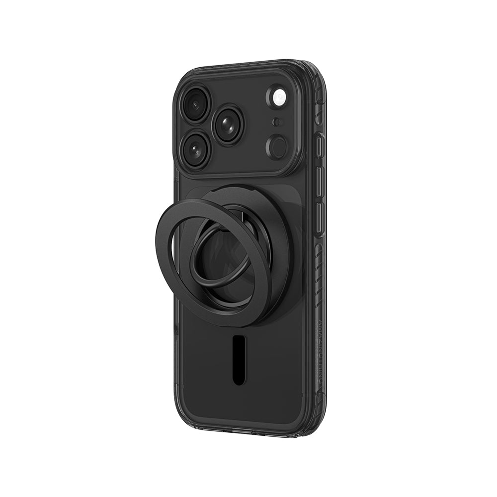 Apple iPhone 18 Pro Max Kılıf M-safe Şarj Özellikli Yüzük Standlı Amazingthing Titan Pro Grip Ring Serisi Kapak Siyah