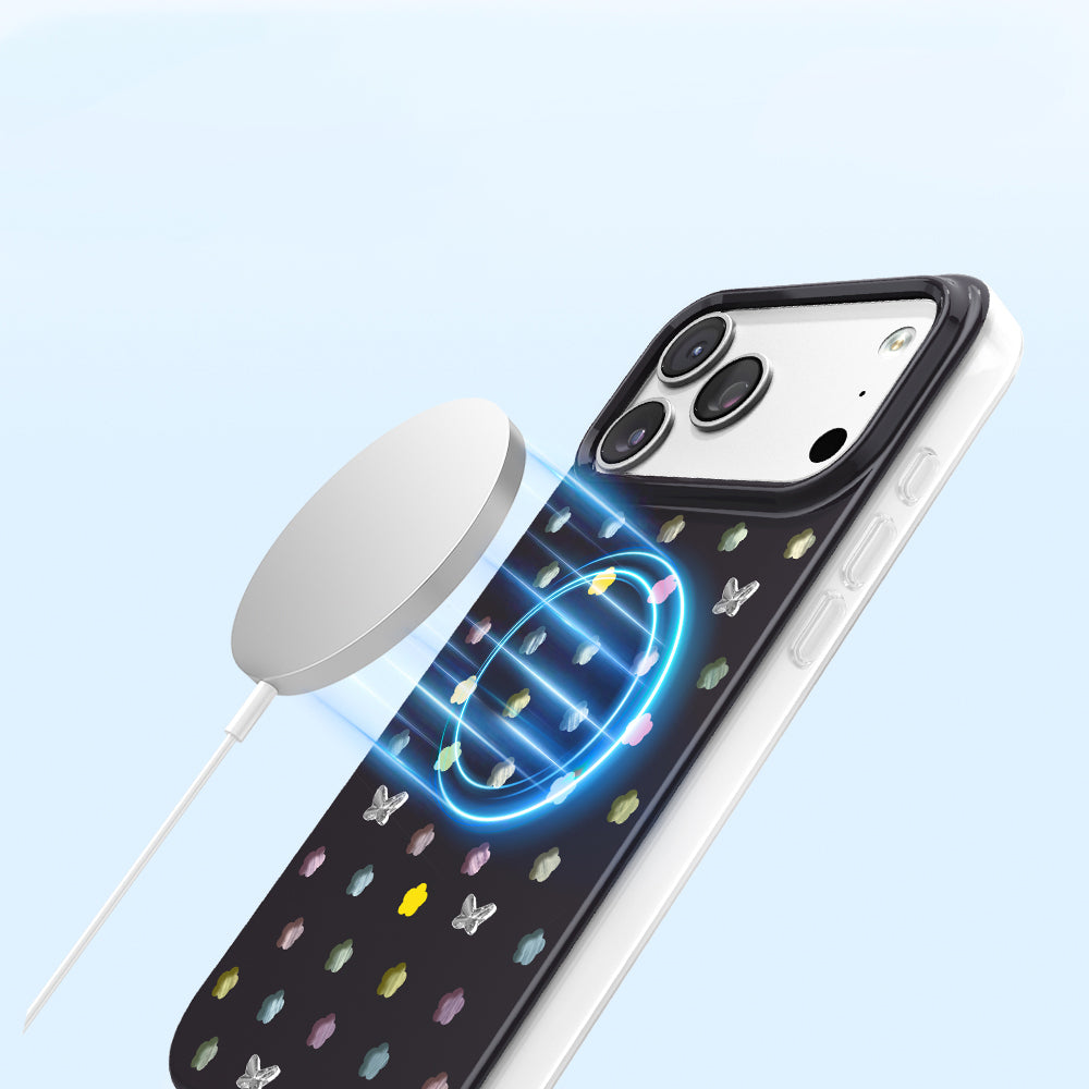 Apple iPhone 18 Pro Max Kılıf M-Safe Şarj Özellikli Zore Paris Axen Sert PC Kapak Siyah