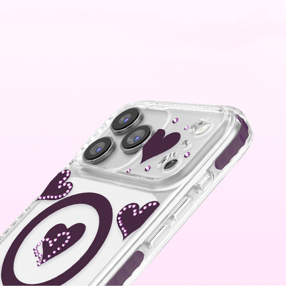 Apple iPhone 18 Pro Max Kılıf M-Safe Şarj Özellikli Zore Paris Elvo Sert PC Kapak Bordo