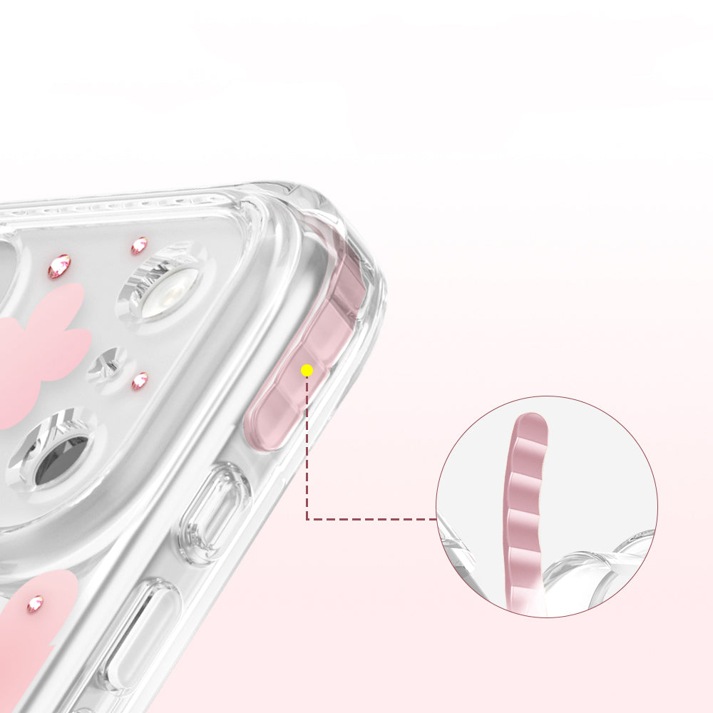 Apple iPhone 18 Pro Max Kılıf M-Safe Şarj Özellikli Zore Paris Elvo Sert PC Kapak Pembe