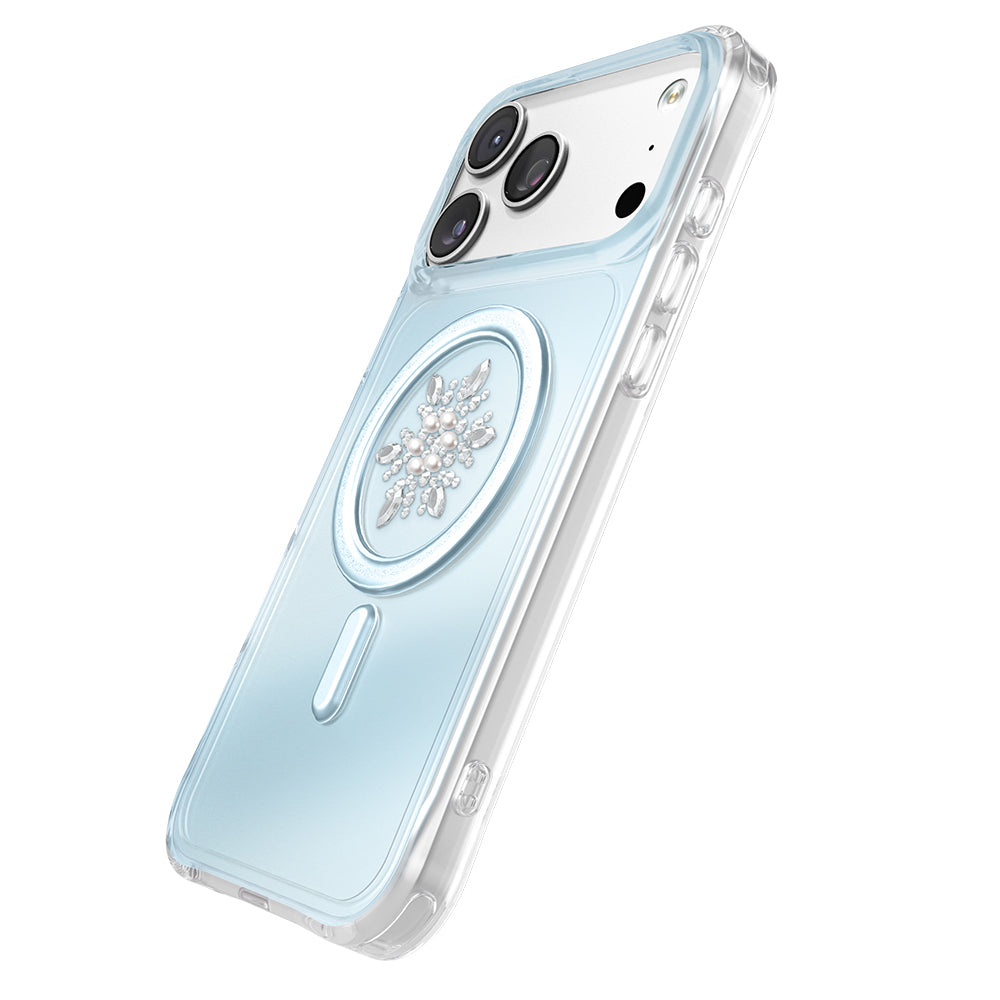 Apple iPhone 18 Pro Max Kılıf M-Safe Şarj Özellikli Zore Paris Mova Sert PC Kapak Mavi