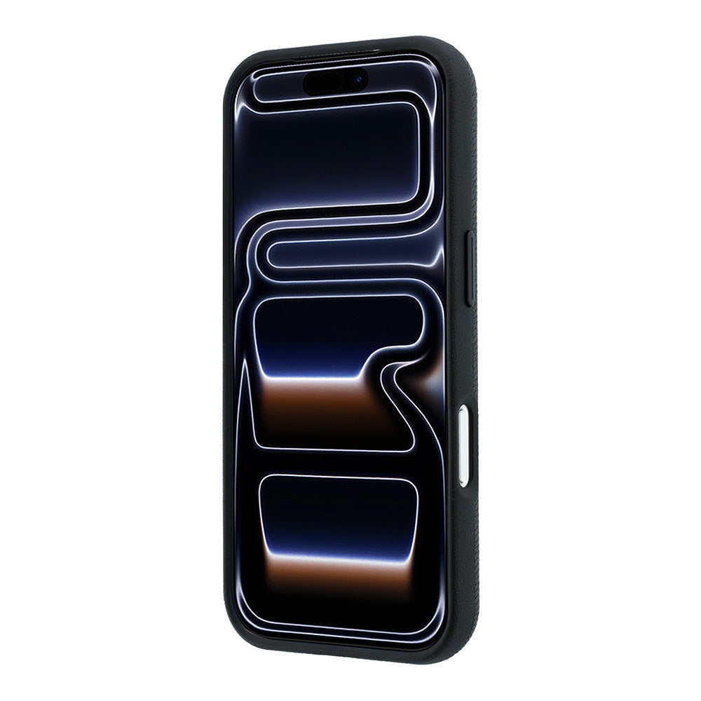 Apple iPhone 18 Pro Max Kılıf Mercedes Benz Orjinal Lisanslı M-safe Şarj Özellikli 3D Metal Logolu Wrap Wood Deri Kapak Siyah